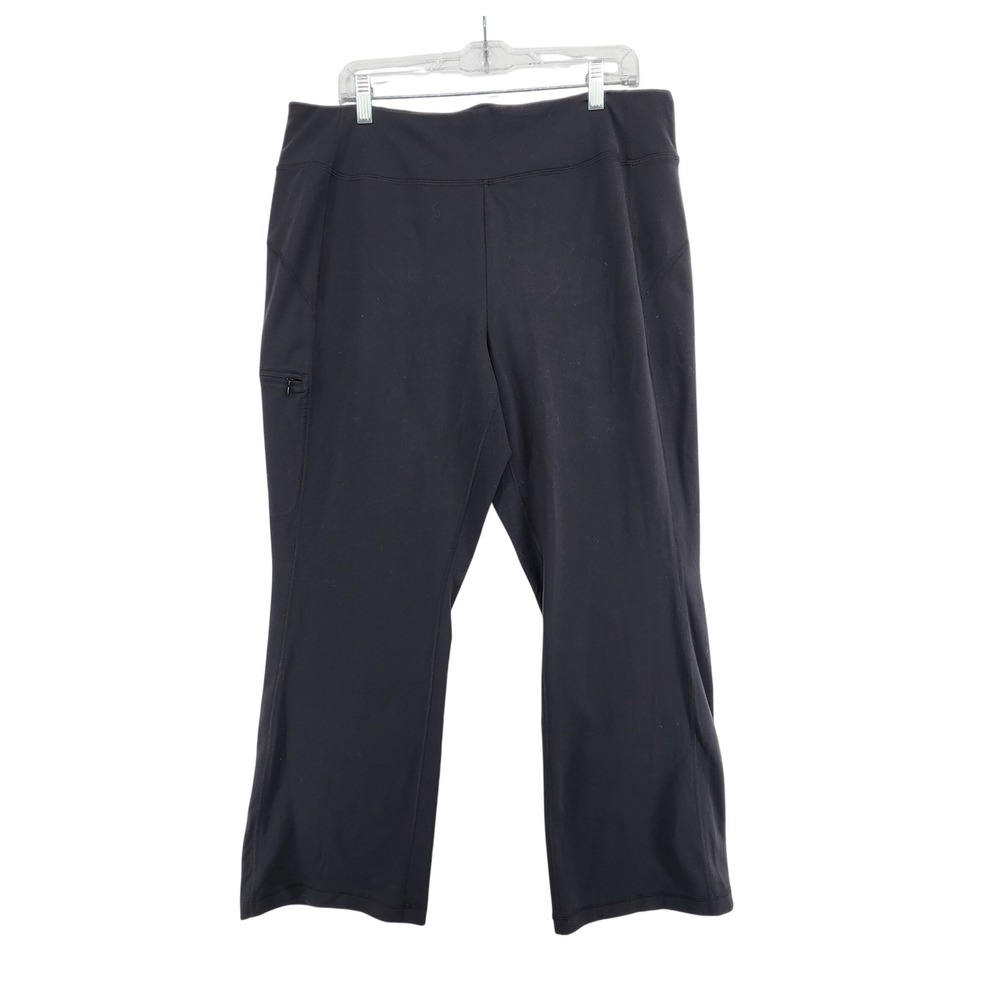 Duluth Trading Co XL Black Supplex Nylon Spandex Bootcut Yoga Pants Active